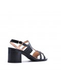 Faux leather heeled sandal