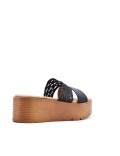 Sandal in mixed materials for women