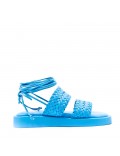 Flat sandals in a material mix for women