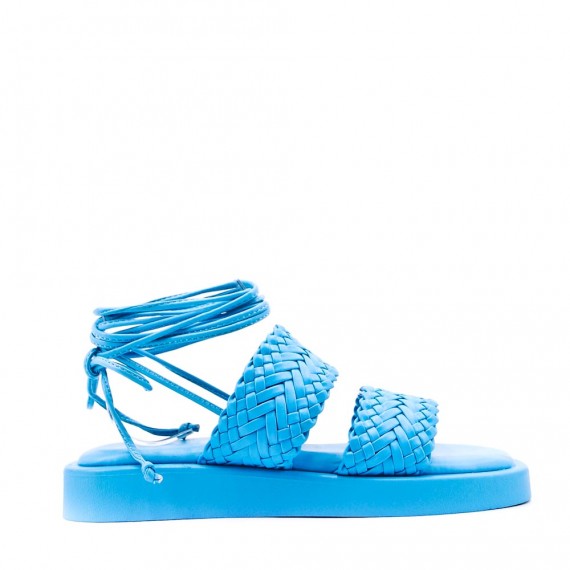 Flat sandals in a material mix for women