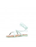 Flat sandals in a material mix for women