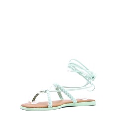 Flat sandals in a material mix for women