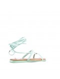 Flat sandals in a material mix for women