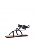 Flat sandals in a material mix for women