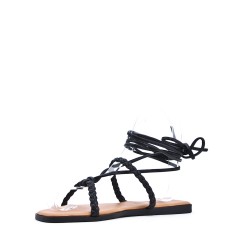 Flat sandals in a material mix for women