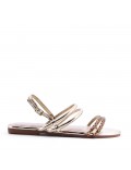 Flat sandals in a material mix for women