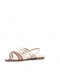 Flat sandals in a material mix for women