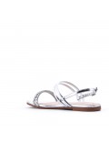 Flat sandals in a material mix for women