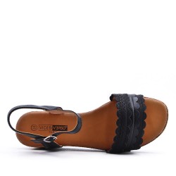 Grande Taille 38-43- Sandale en simili cuir