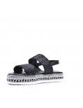 Flat sandals in a material mix for women