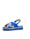 Flat sandals in a material mix for women