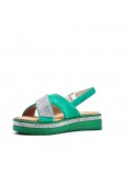 Flat sandals in a material mix for women