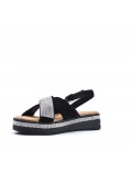 Flat sandals in a material mix for women