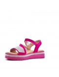 Flat sandals in a material mix for women