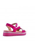 Flat sandals in a material mix for women