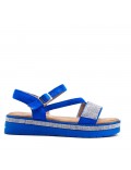 Flat sandals in a material mix for women