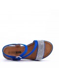 Flat sandals in a material mix for women