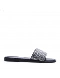 Flat sandals in a material mix for women