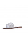 Flat sandals in a material mix for women