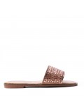 Flat sandals in a material mix for women