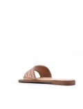 Flat sandals in a material mix for women