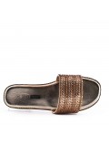 Grande Taille 41-44- Sandale flat en simili cuir