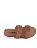 Grande Taille 41-44- Sandale flat en simili cuir