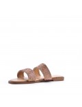 Grande Taille 41-44- Sandale flat en simili cuir