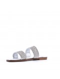 Flat sandals in a material mix for women