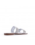 Flat sandals in a material mix for women