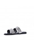 Flat sandals in a material mix for women