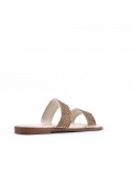 Flat sandals in a material mix for women