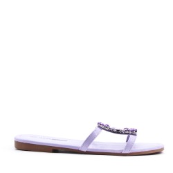 Flat sandals in a material mix for women