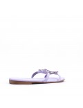 Flat sandals in a material mix for women