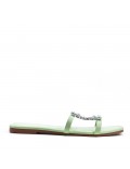 Flat sandals in a material mix for women