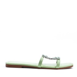 Flat sandals in a material mix for women