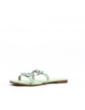 Flat sandals in a material mix for women