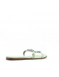 Flat sandals in a material mix for women