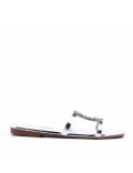 Grande Taille 41-44- Sandale flat en simili cuir