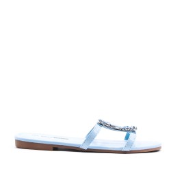 Grande Taille 41-44- Sandale flat en simili cuir