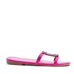 Grande Taille 41-44- Sandale flat en simili cuir