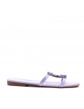 Grande Taille 41-44- Sandale flat en simili cuir