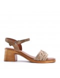 Mix-materials heeled sandal 