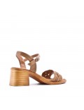 Mix-materials heeled sandal 