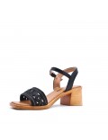 Mix-materials heeled sandal 