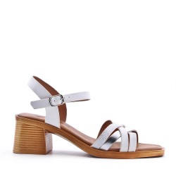 Faux leather heeled sandal