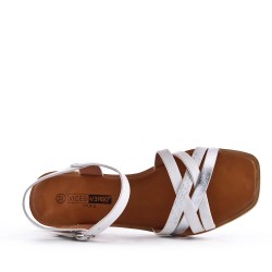 Faux leather heeled sandal