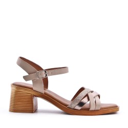 Faux leather heeled sandal