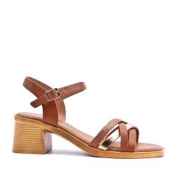 Faux leather heeled sandal