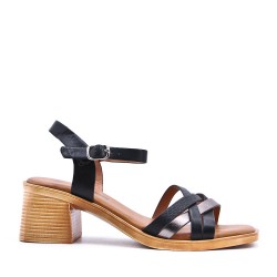 Faux leather heeled sandal